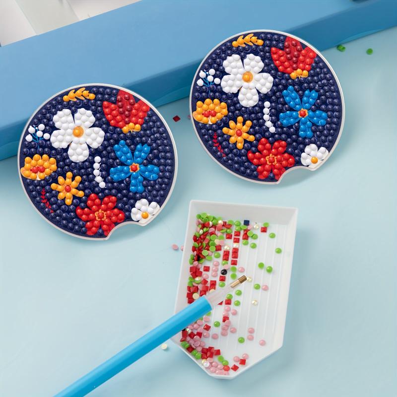 2pcs Acrylic Glass Car Coasters Kit for Diamond Painting