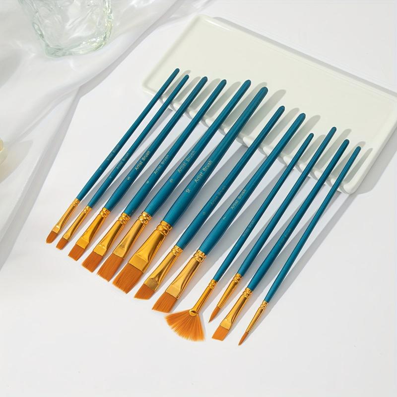 12pcs Mixed Nylon Brush Set for Acrylic Watercolor Painting