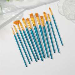 12pcs Mixed Nylon Brush Set for Acrylic Watercolor Painting