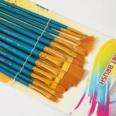 12pcs Mixed Nylon Brush Set for Acrylic Watercolor Painting