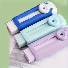 3pcs Macaron Push-pull Erasers for School Office Pencils