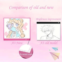 A3 Pink LED Copy Board for Painting Sketch Copy
