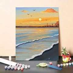 Sunset Beach and Birds Paint By Numbers Kit 40x50.8cm