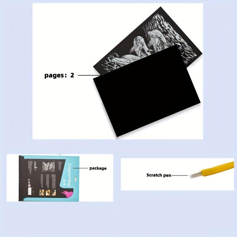 Kids Golden Scratch Paper Art Set Halloween Christmas Gift
