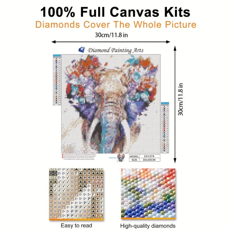 Flowers Butterflies Elephants 5D Diamond Painting Kit