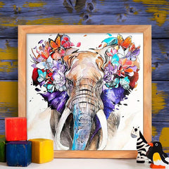 Flowers Butterflies Elephants 5D Diamond Painting Kit