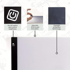 LED Drawing Copy Board A5 3 Level Dimmable Painting Tablet Kids Learning Toy