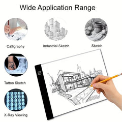 LED Drawing Copy Board A5 3 Level Dimmable Painting Tablet Kids Learning Toy