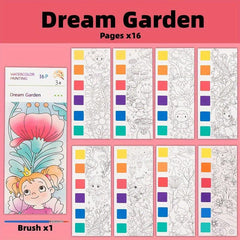 16pcs Watercolor Painting Kit Self-contained Paint Sticky Note Graffiti Book