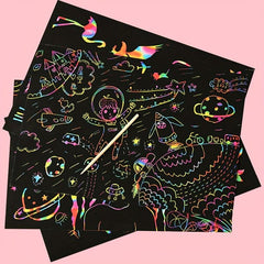 10pcs Colorful Scraping Painting Paper for Children's DIY