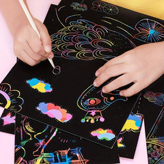 10pcs Colorful Scraping Painting Paper for Children's DIY