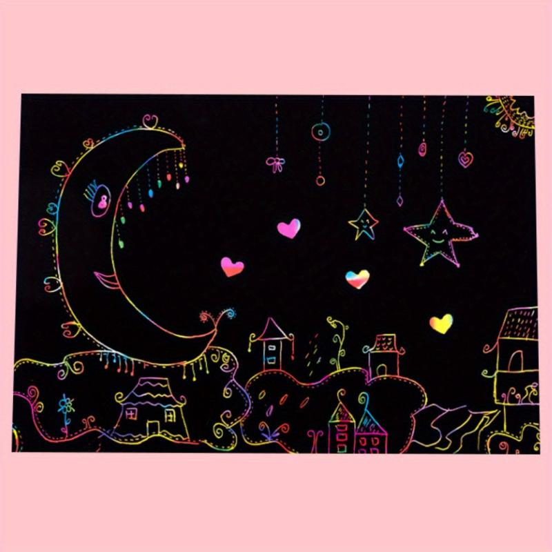 10pcs Colorful Scraping Painting Paper for Children's DIY