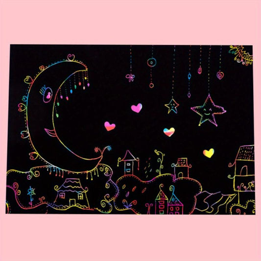 10pcs Colorful Scraping Painting Paper for Children's DIY