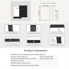 24x13cm Eye Protection LCD Drawing Board