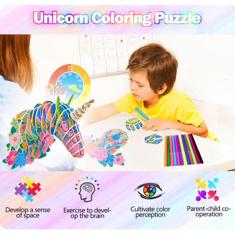 DIY 3D Puzzle Doodle Guitar Violin Painting Set with 10 Colorful Pens