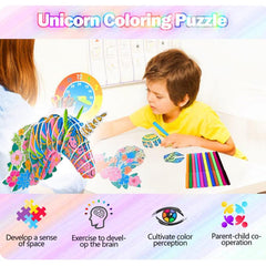 DIY 3D Puzzle Doodle Guitar Violin Painting Set with 10 Colorful Pens