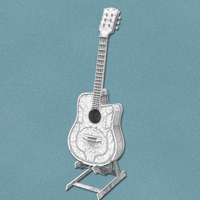 DIY 3D Puzzle Doodle Guitar Violin Painting Set with 10 Colorful Pens