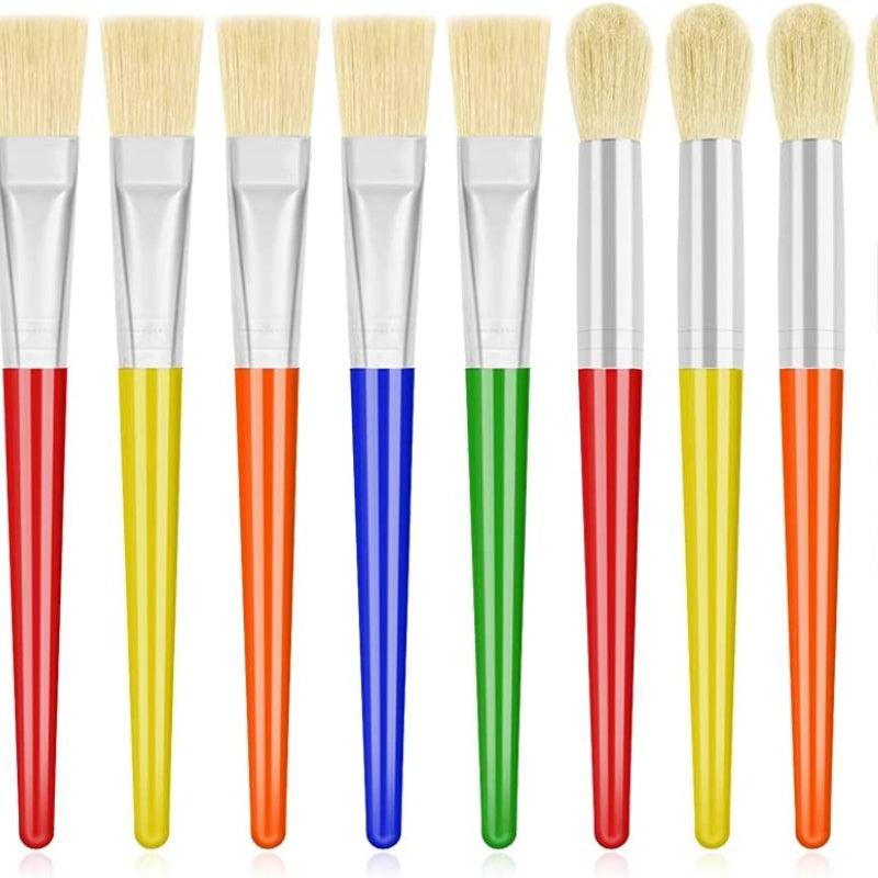 4pcs Kids Paint Brushes Toddler Large Round Flat Preschool Washable Acrylic