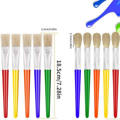 4pcs Kids Paint Brushes Toddler Large Round Flat Preschool Washable Acrylic