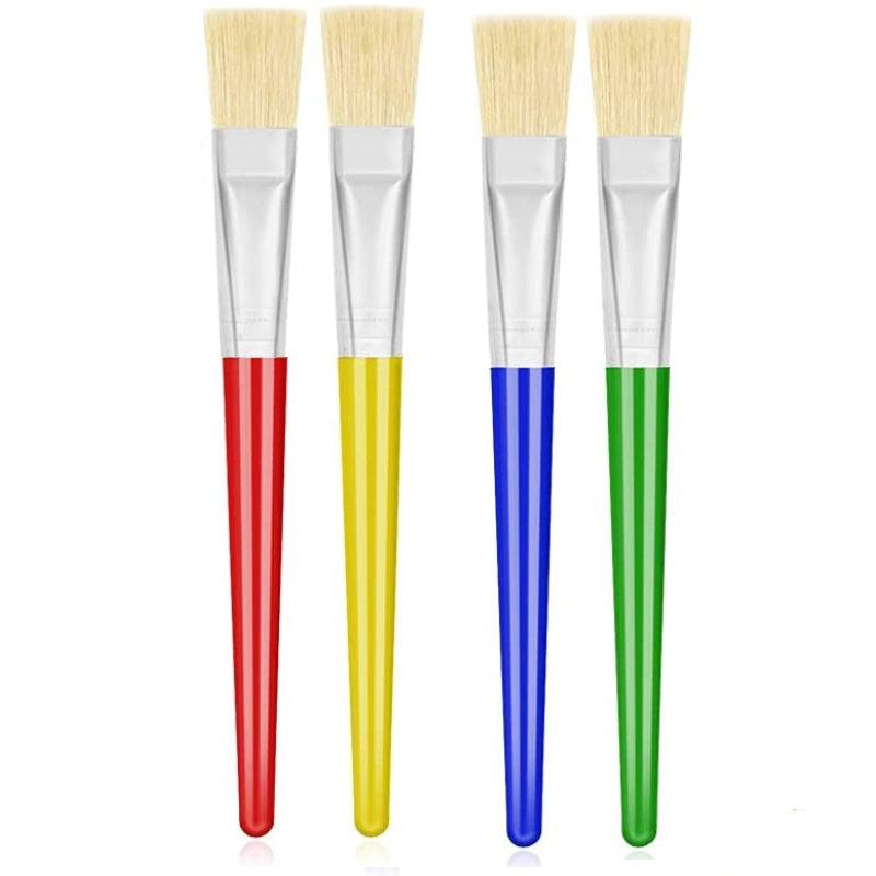 4pcs Kids Paint Brushes Toddler Large Round Flat Preschool Washable Acrylic