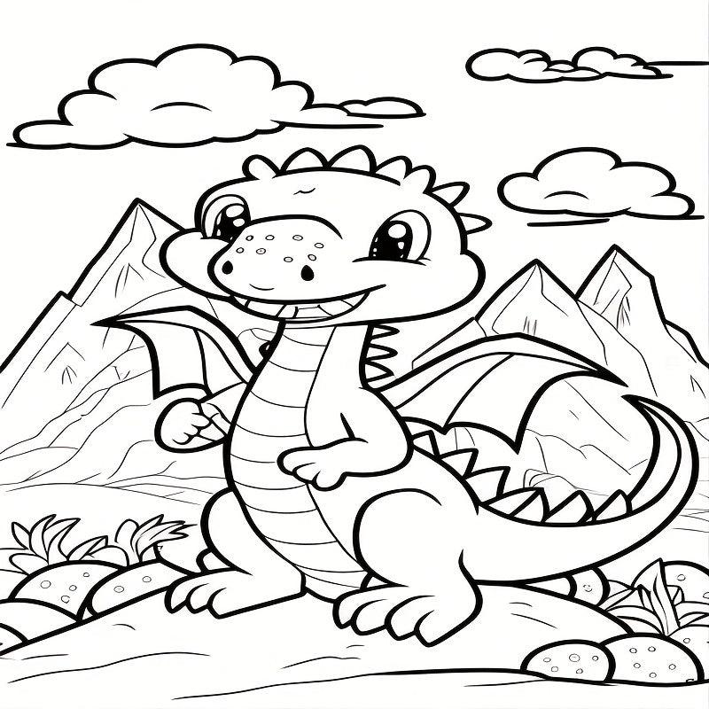 Dinosaur Coloring Book for Kids, Holiday Party Gift, 30 Pages