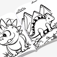 Dinosaur Coloring Book for Kids, Holiday Party Gift, 30 Pages