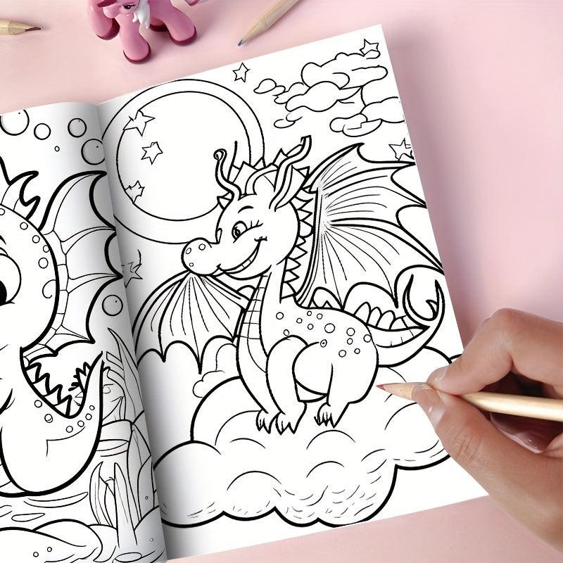 Dinosaur Coloring Book for Kids, Holiday Party Gift, 30 Pages