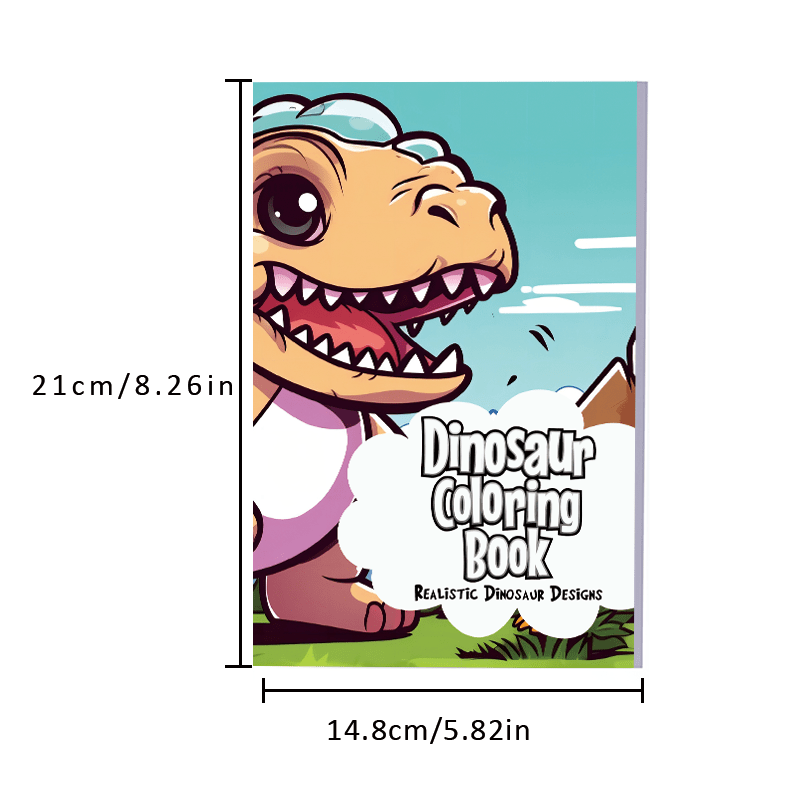 Dinosaur Coloring Book for Kids, Holiday Party Gift, 30 Pages