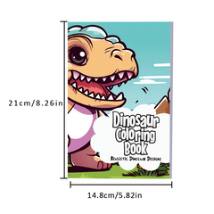 Dinosaur Coloring Book for Kids, Holiday Party Gift, 30 Pages