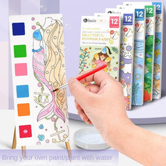 12 Sheets Watercolor Puzzle Book DIY Clip Art Paper