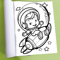 Astronaut Theme Kids Coloring Book 30 Pages
