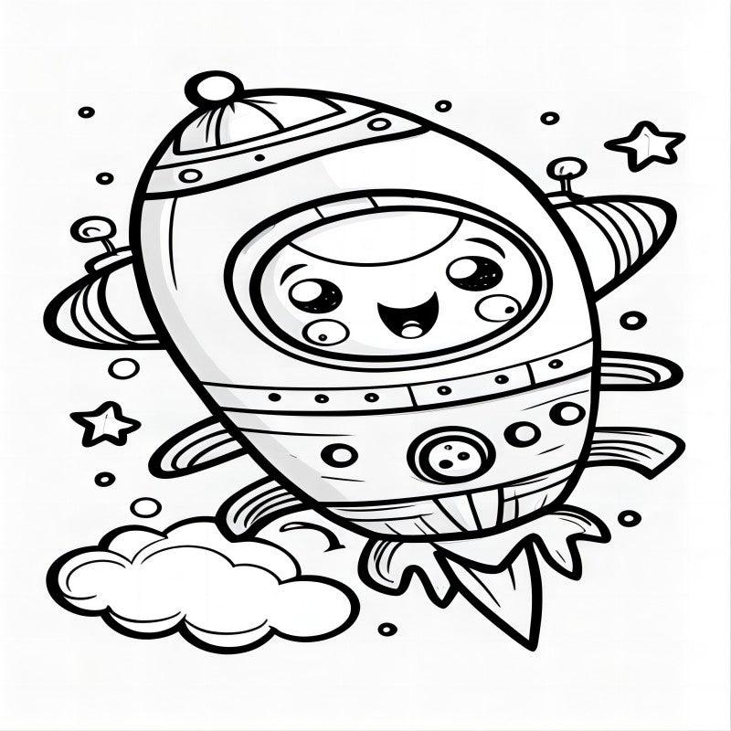 Astronaut Theme Kids Coloring Book 30 Pages