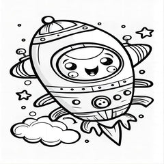 Astronaut Theme Kids Coloring Book 30 Pages