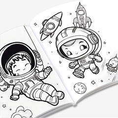Astronaut Theme Kids Coloring Book 30 Pages