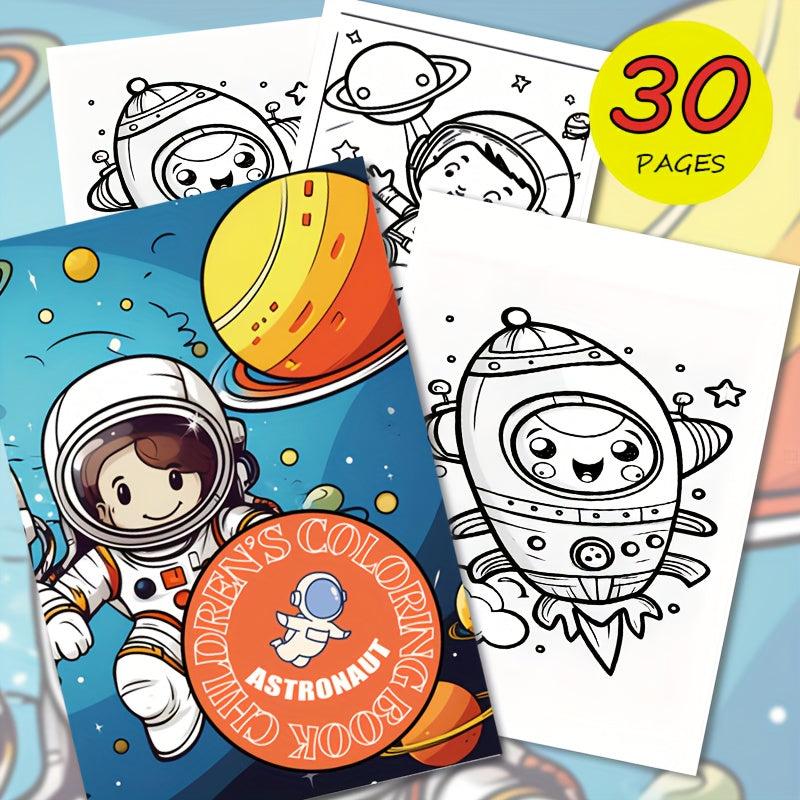 Astronaut Theme Kids Coloring Book 30 Pages