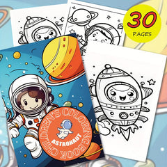 Astronaut Theme Kids Coloring Book 30 Pages