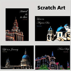 4pcs Rainbow Scratch Art Paper for Kids and Adults