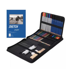 74 Pcs Colored Pencil Set Sketch Water Soluble Oily Metallic Art