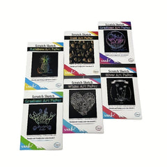 12pcs Scratch Art Paper Rainbow Scratch Paper Painting Kit For Adults