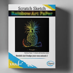 12pcs Scratch Art Paper Rainbow Scratch Paper Painting Kit For Adults