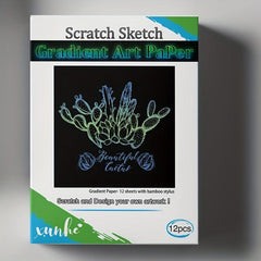 12pcs Scratch Art Paper Rainbow Scratch Paper Painting Kit For Adults