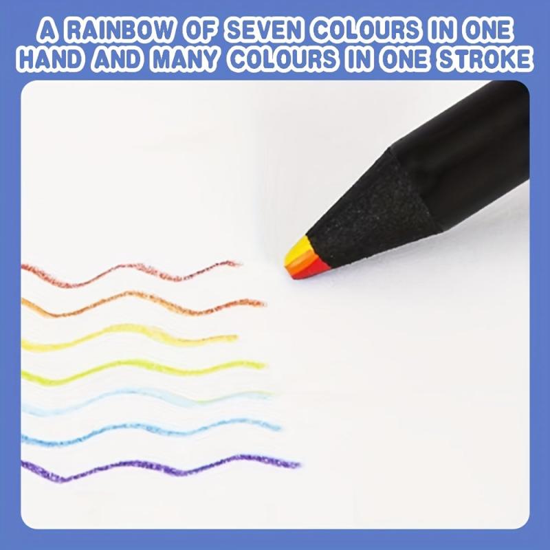 8pcs Rainbow Pencils 7 Colors For Students School Artists
