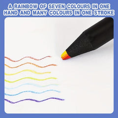 8pcs Rainbow Pencils 7 Colors For Students School Artists