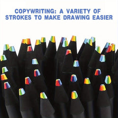 8pcs Rainbow Pencils 7 Colors For Students School Artists