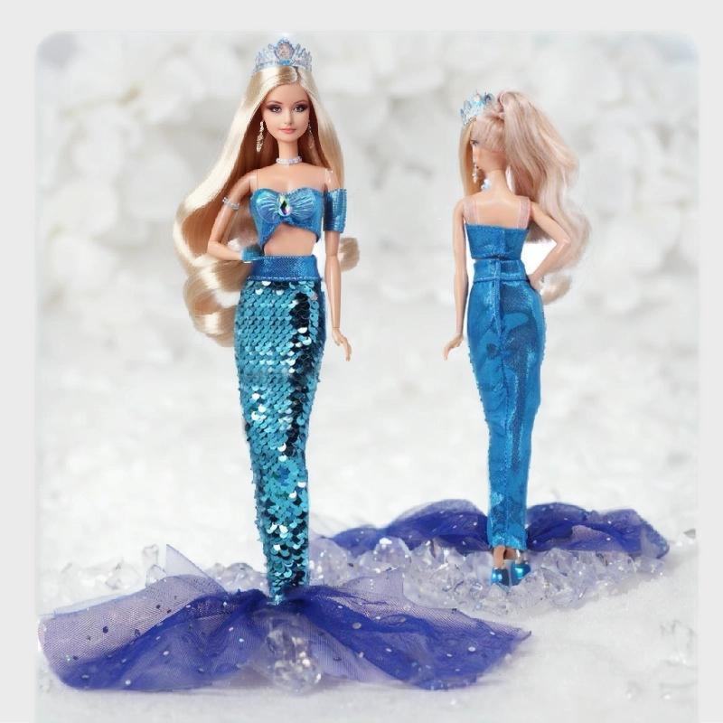 Mini Princess Doll Swimsuit Set Mermaid Top And Skirt Accessories
