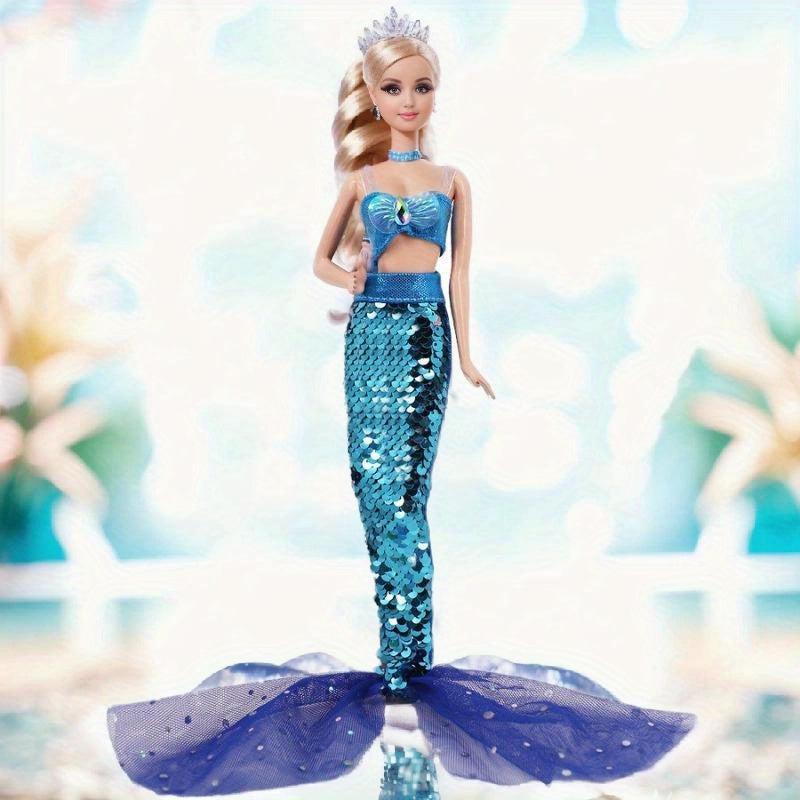 Mini Princess Doll Swimsuit Set Mermaid Top And Skirt Accessories
