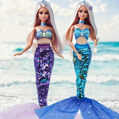 Mini Princess Doll Swimsuit Set Mermaid Top And Skirt Accessories