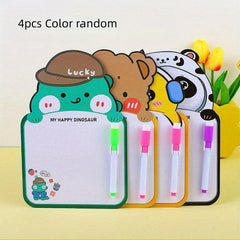 4pcs Cartoon Erasable Drawing Board Double sided Writing Graffiti Board