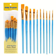 10pcs Pearlescent Pink Watercolor Brush Set Nylon Hair Brush