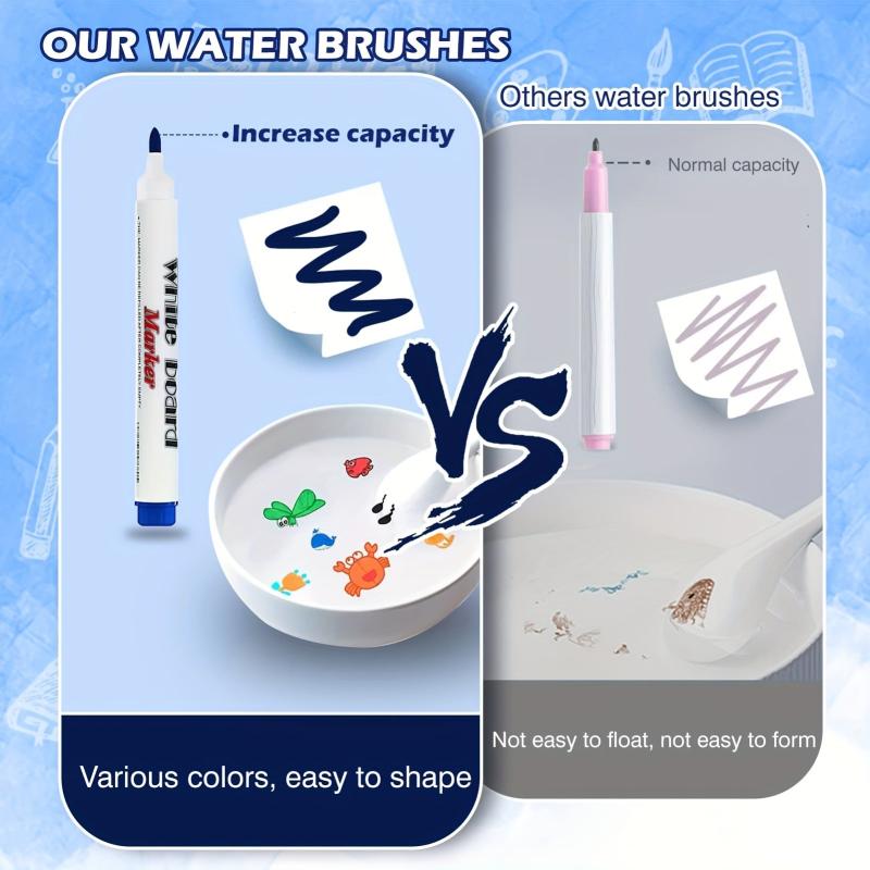 32pcs Kids Magic Watercolor Pen 12 Colors Floating Magic Pen With Mirror